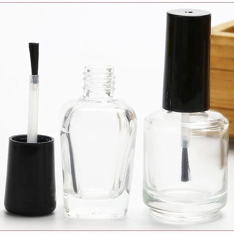 7ml Make up Fingernail Brush Bottles Screen Printing Nail Polish Oil Personal Care Cap with Brush in Clear Glass Round 100pcs