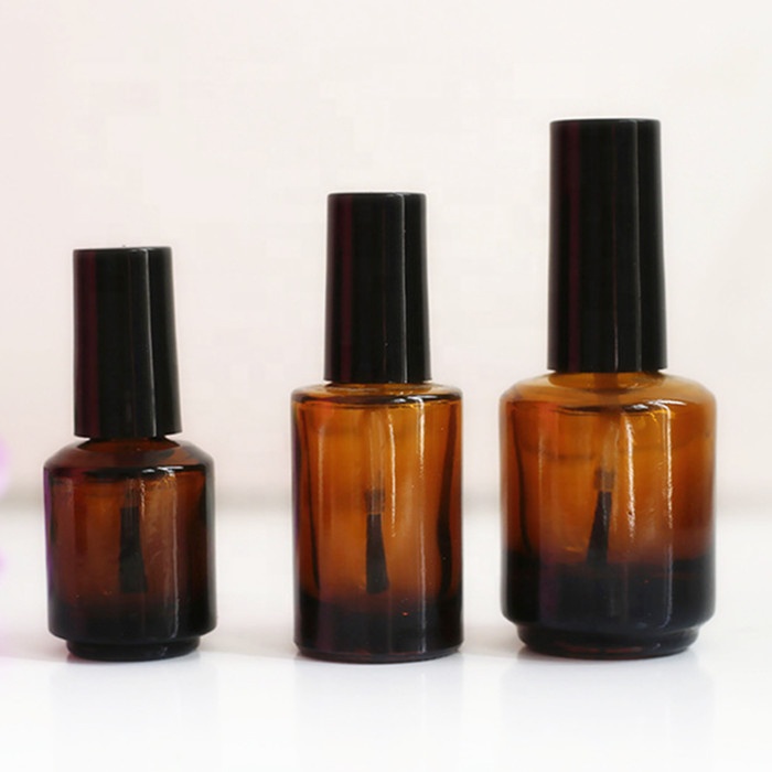 7ml Make up Fingernail Brush Bottles Screen Printing Nail Polish Oil Personal Care Cap with Brush in Clear Glass Round 100pcs