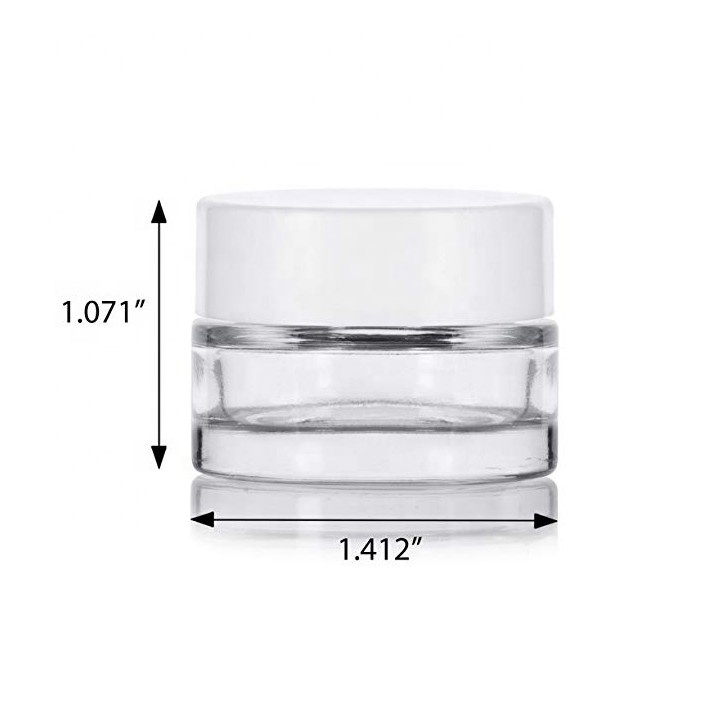 7ml Mini Clear Cosmetic Glass Jars with Plastic Lid for Lip Balm Eye Cream