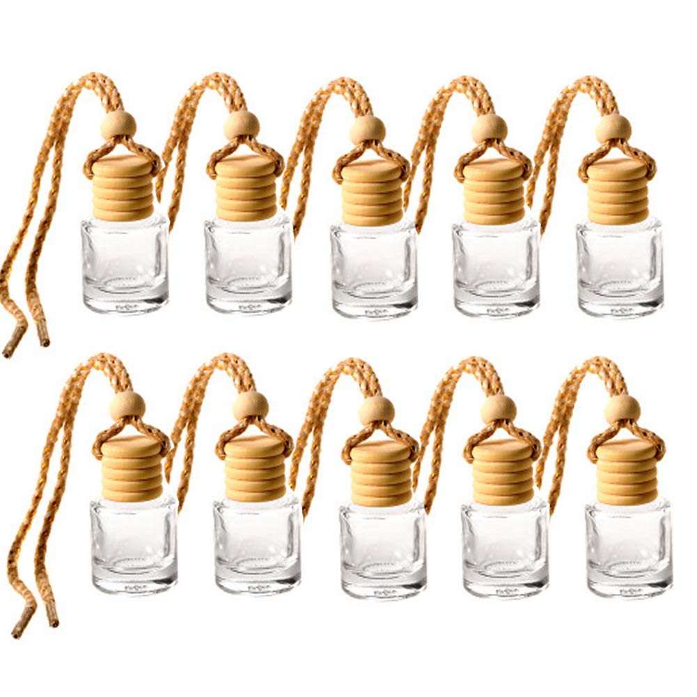 7ml Refillable Car Air Freshener Perfume Bottle Glass Hanging Aromatherapy Essential Oil Scent Diffuser