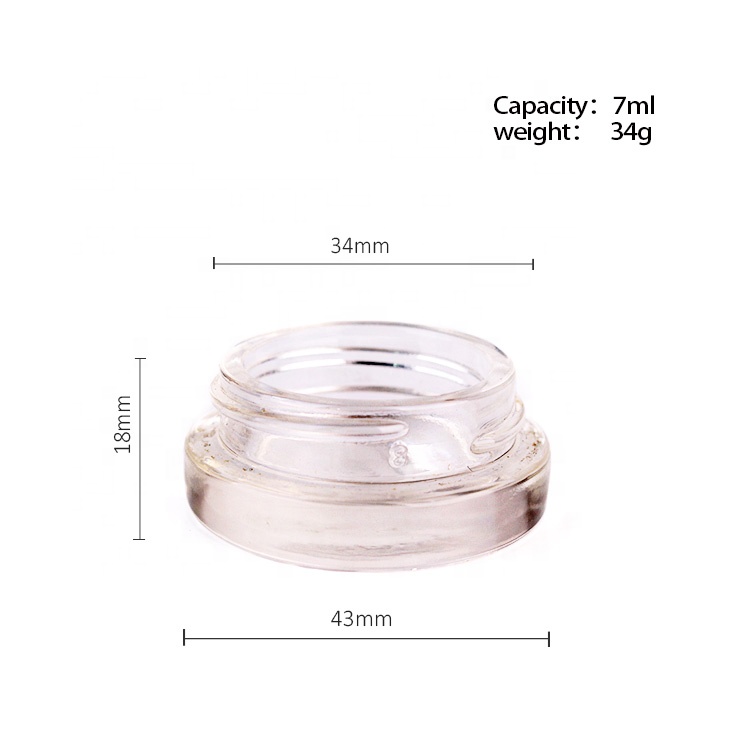 7ml empty Concentrate Container 7ml Glass cosmetic Jars with black lid