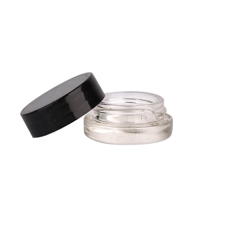 7ml empty Concentrate Container 7ml Glass cosmetic Jars with black lid