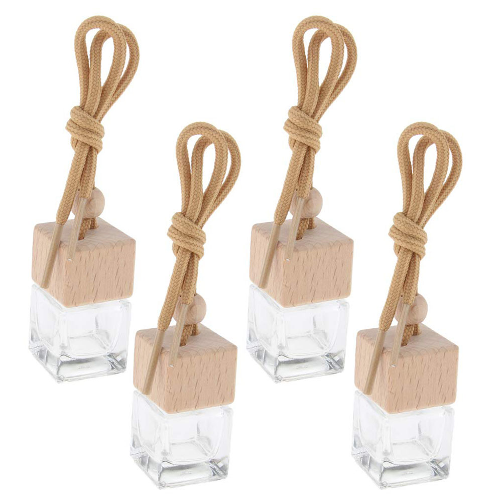 7ml glass car perfume glass bottle with wood cap