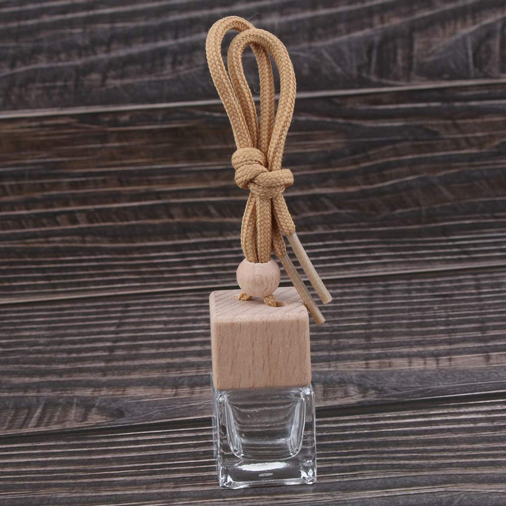 7ml glass car perfume glass bottle with wood cap