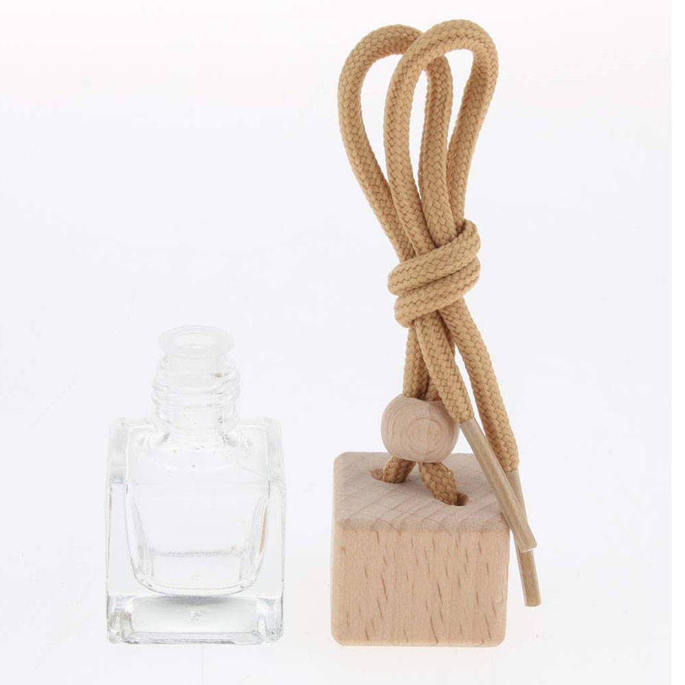 7ml glass car perfume glass bottle with wood cap