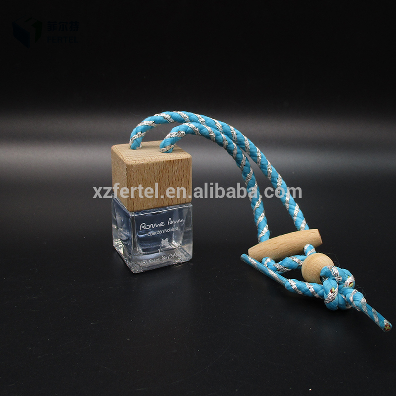 7ml glass car perfume glass bottle with wood cap