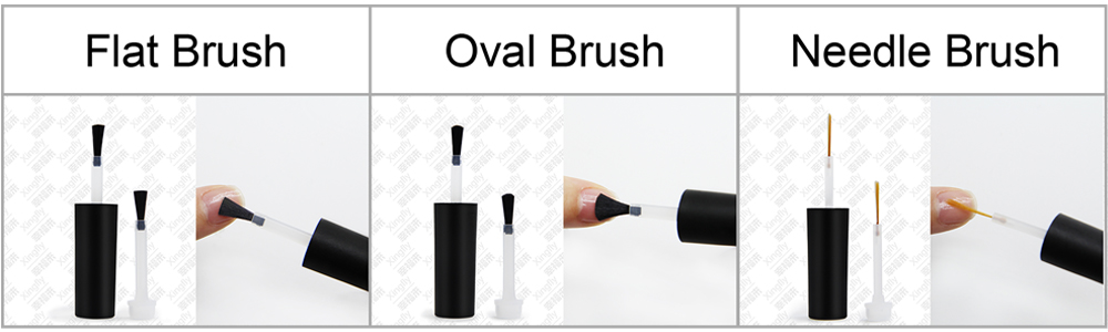 7ml or 15ml empty black or white nail gel polish bottle cap with brush custom logo low MOQ