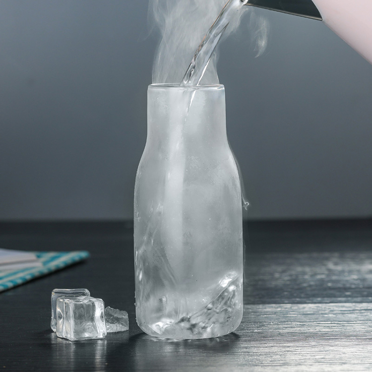7oz 10oz 20oz borosilicate clear glass jar milk bottle storage jar with cork lid