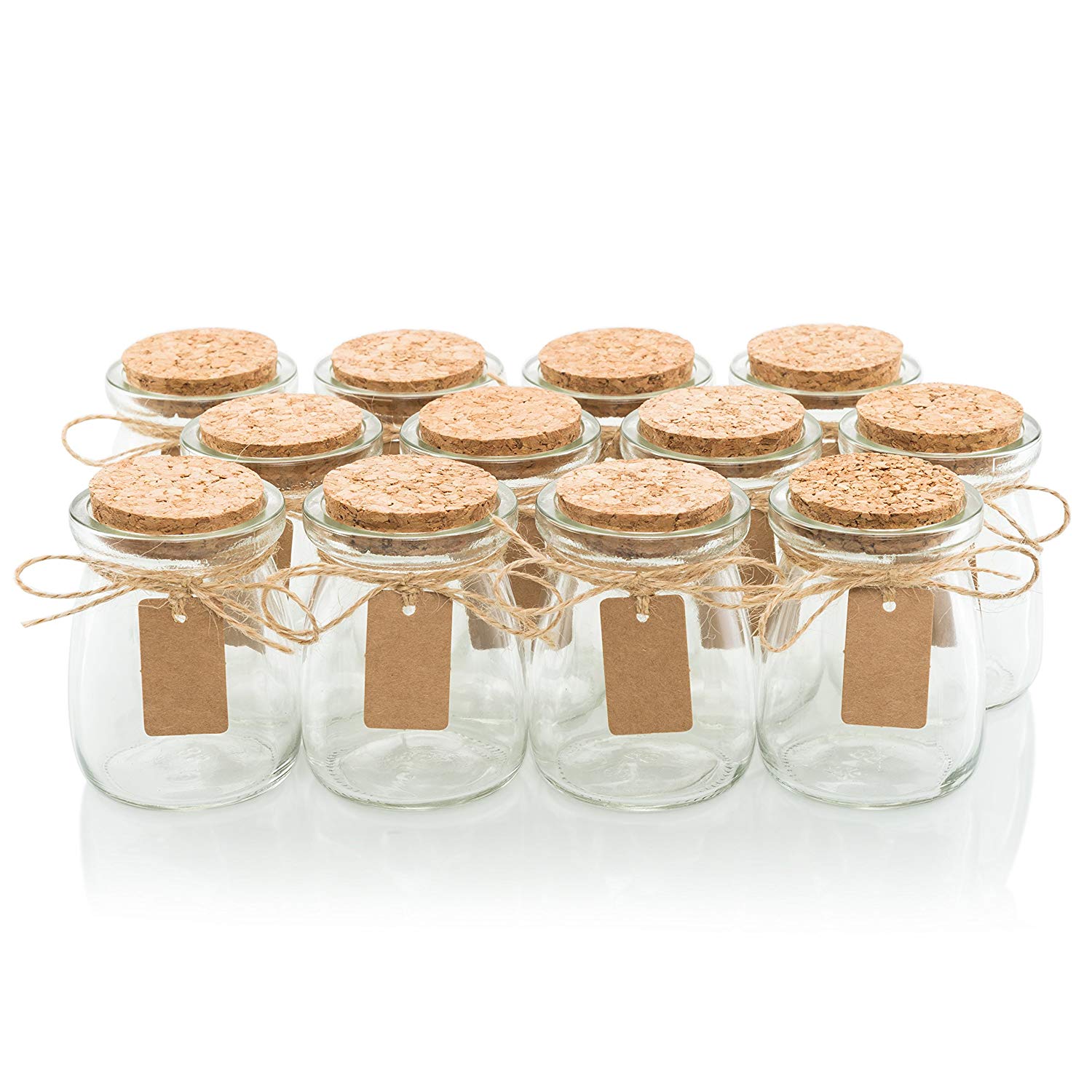 7oz 200ml Glass Honey Pot Pudding Bottles with Cork
