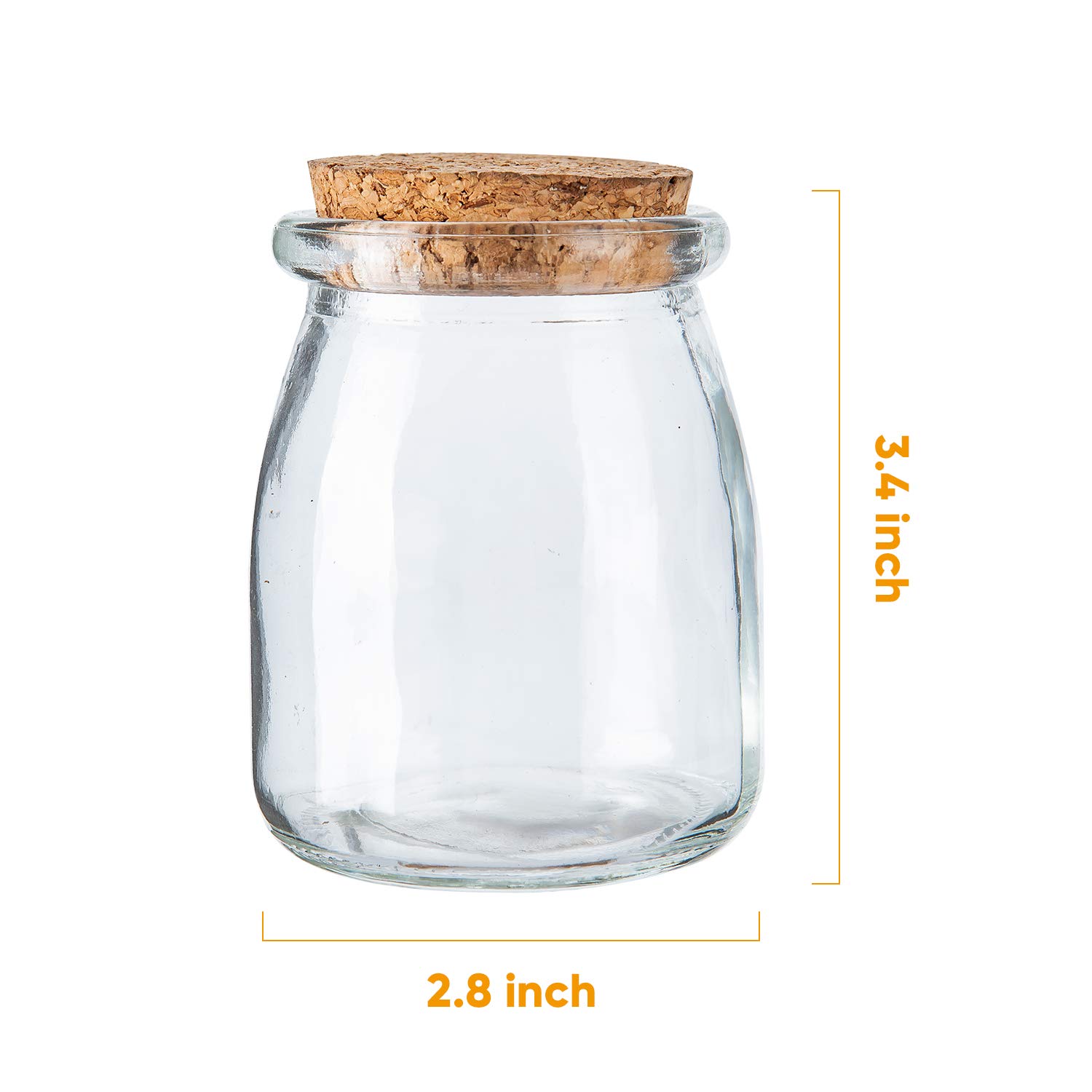 7oz 200ml Glass Honey Pot Pudding Bottles with Cork