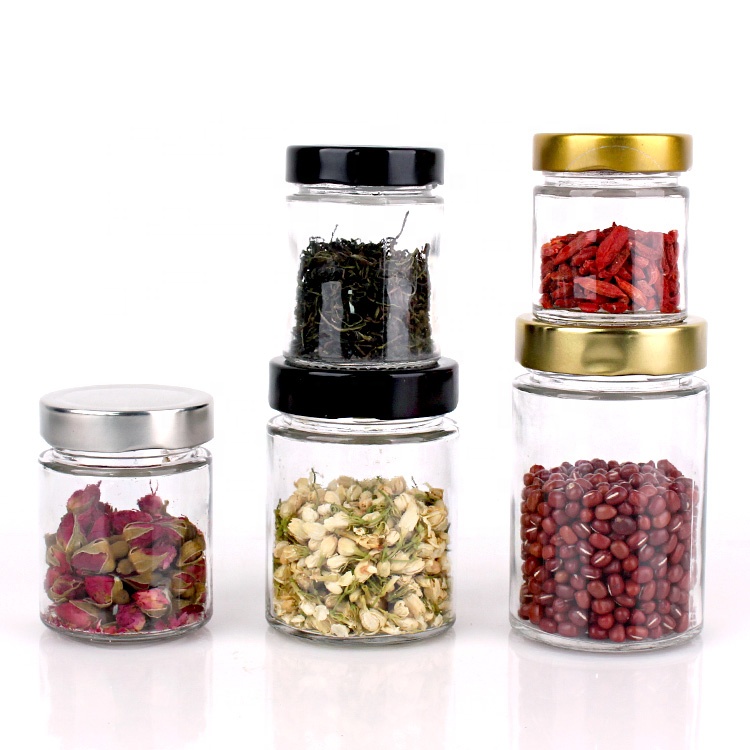 7oz 220ml Food grade round glass sauce jar caviar jar with tin lid