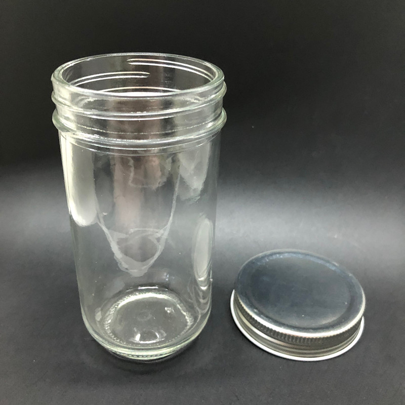 8 10 12 16 32 oz Supplier clear flint glass mason canning jar in bulk with one piece tinplate lid