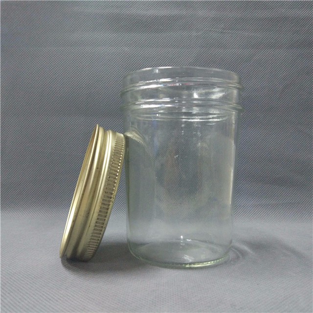 8 10 12 16 32 oz Supplier clear flint glass mason canning jar in bulk with one piece tinplate lid