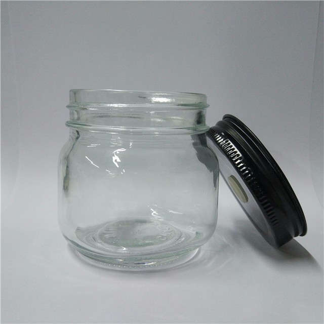 8 10 12 16 32 oz Supplier clear flint glass mason canning jar in bulk with one piece tinplate lid