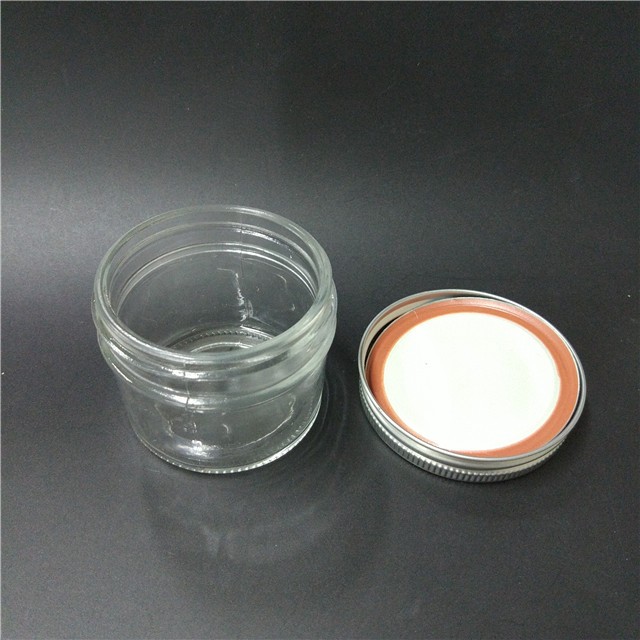 8 10 12 16 32 oz Supplier clear flint glass mason canning jar in bulk with one piece tinplate lid