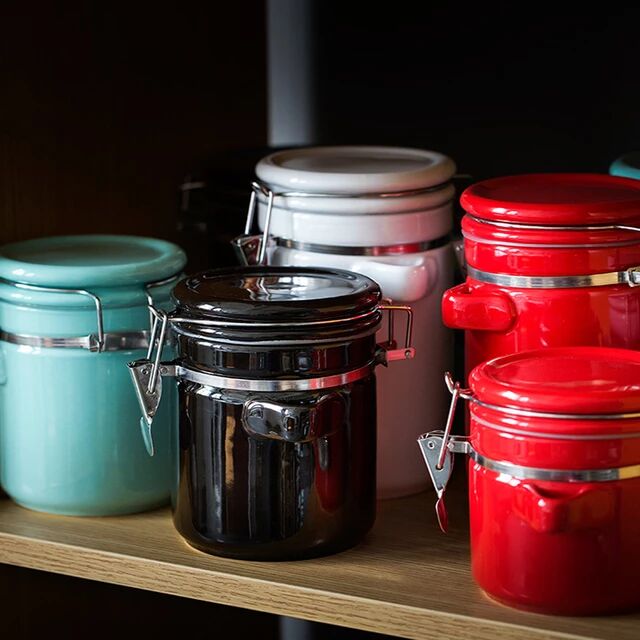 8-16 OZ Wide Mouth Kitchen Utensil Mason Jar Ceramic Jars With Lid