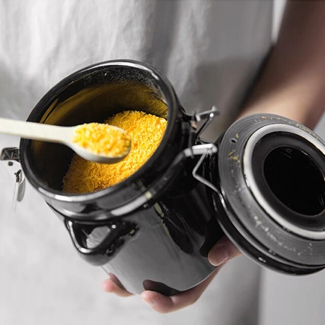 8-16 OZ Wide Mouth Kitchen Utensil Mason Jar Ceramic Jars With Lid