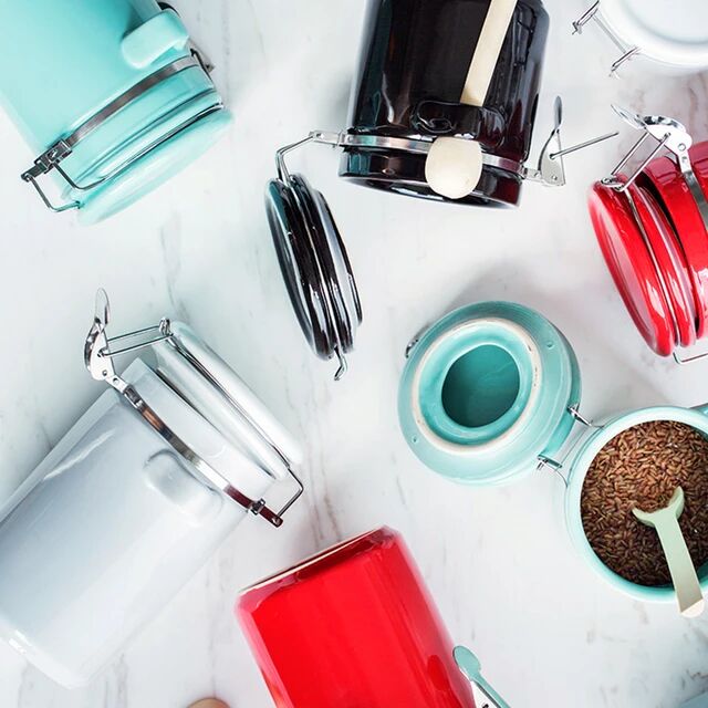 8-16 OZ Wide Mouth Kitchen Utensil Mason Jar Ceramic Jars With Lid