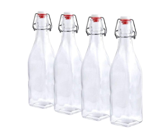 8.5oz Glass Bottle/Airtight Swing Top Seal Storage for Home Brewing of Alcohol,Tea,Homemade Soda