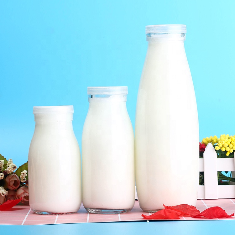 8.8oz 250ml Beverage/Milk/Juice Round Glass Bottle With Child Safty PP Lid Or Tinplate Lid