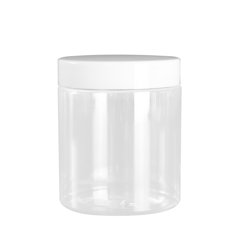 8 OZ 250ml Round Clear Plastic Jars With Black Lids