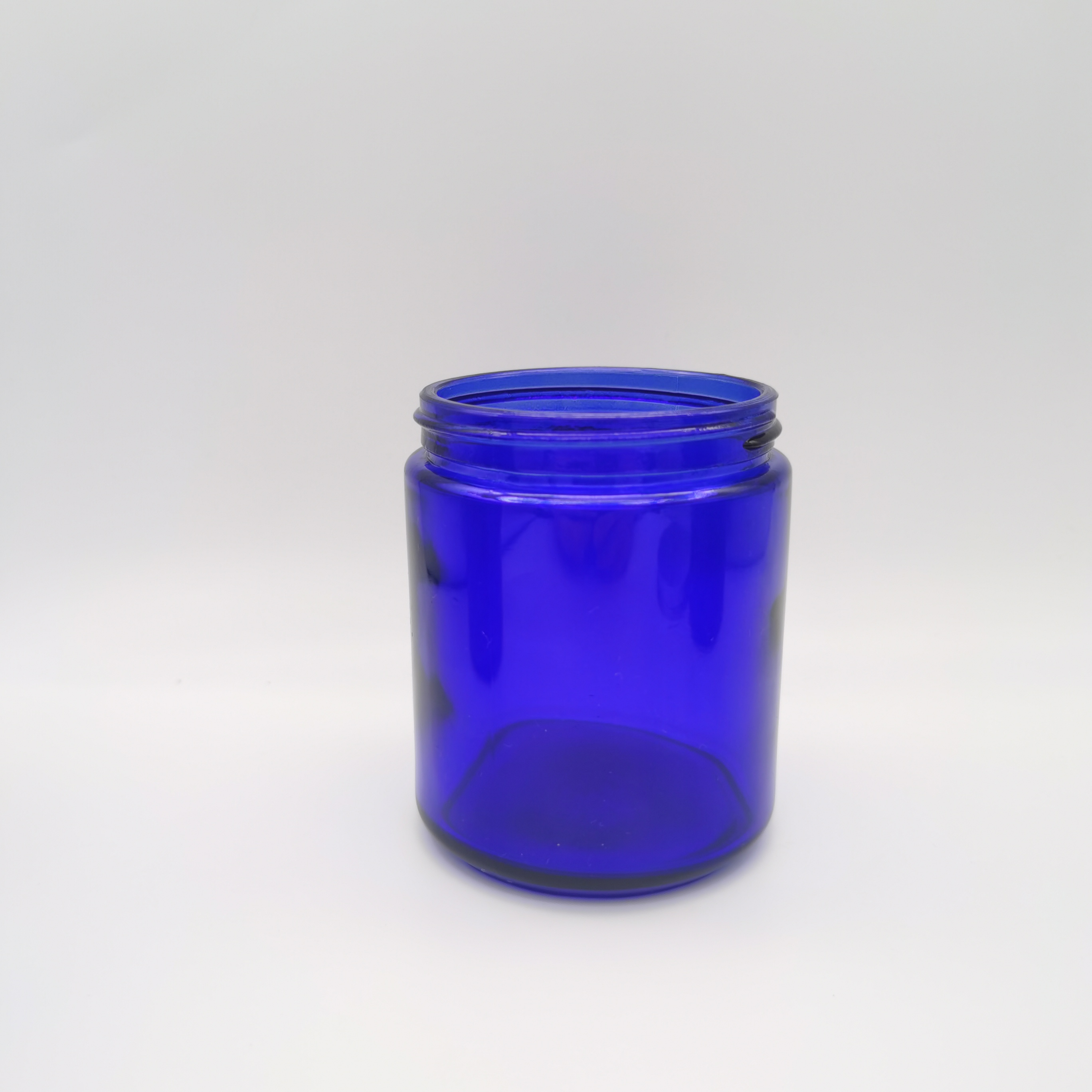 8 OZ Cobalt Blue Refillable Cosmetic glass Jars with Aluminum Screw cap, Round Containers For Beauty Products, Cream