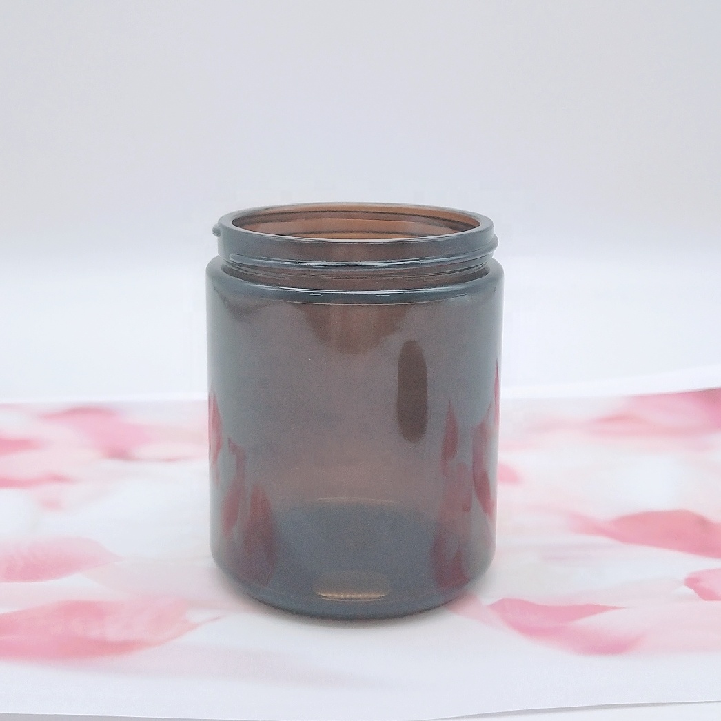 8 OZ Round Amber Straight Side Glass Jar for jam