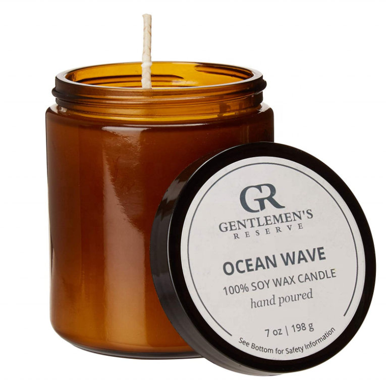 8 OZ amber wide mouth glass candle jar