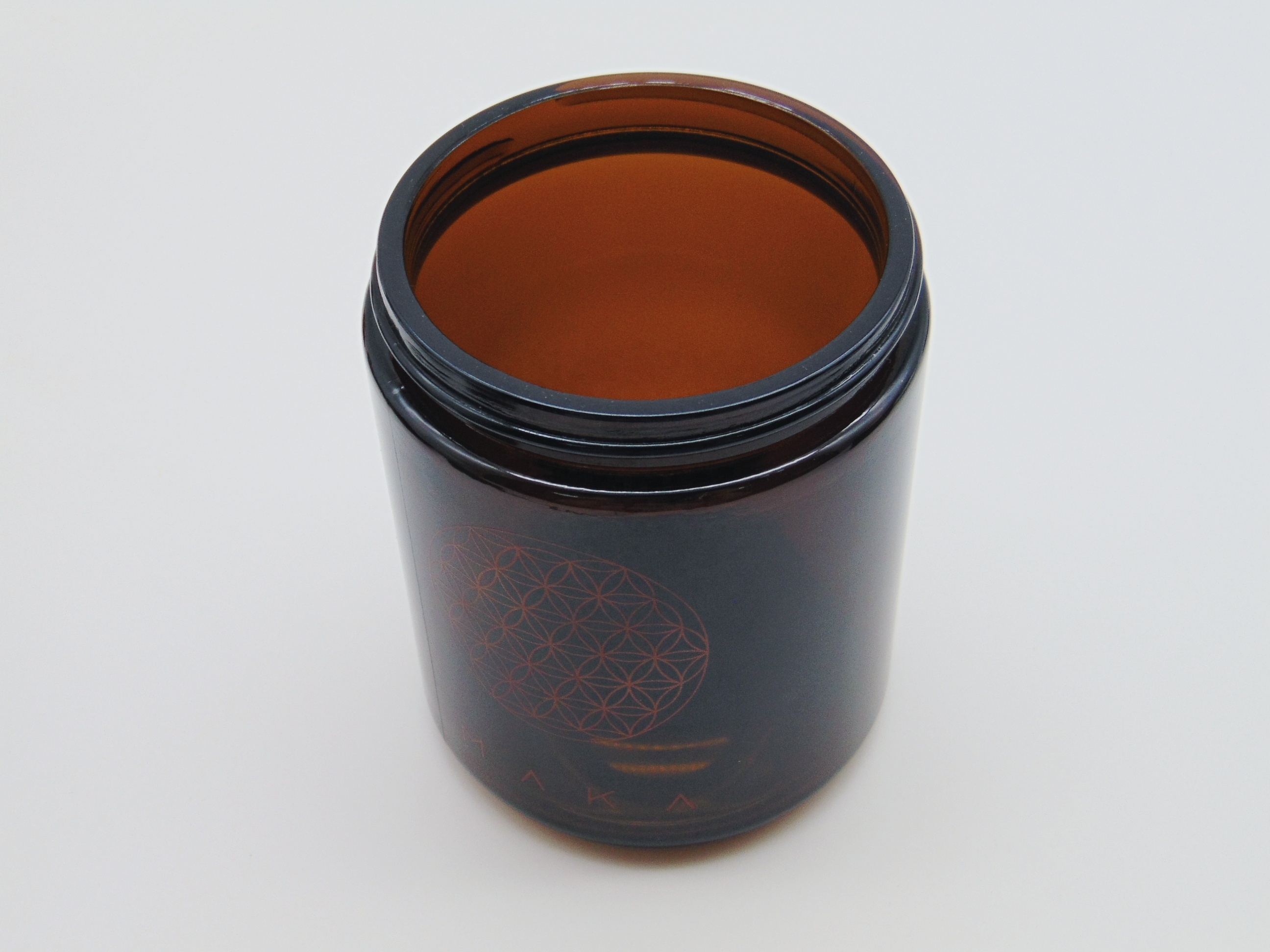 8 OZ amber wide mouth glass candle jar