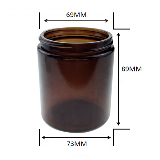 8 OZ amber wide mouth glass candle jar