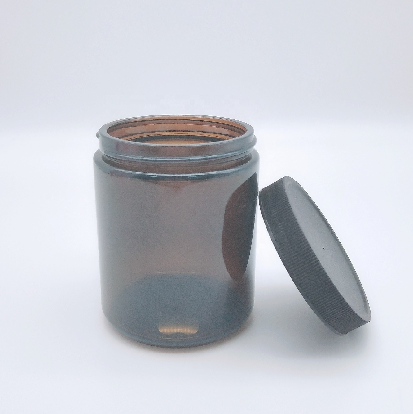 8 OZ amber wide mouth glass candle jar