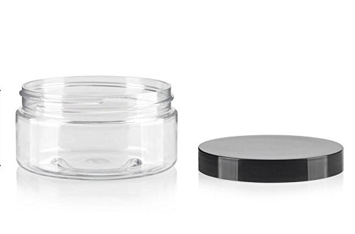 8 Oz 250ml PET Plastic Refillable Jars Empty Cosmetic Containers Cases with Black Lid Cream Lotion Box Ointments Bottle Food