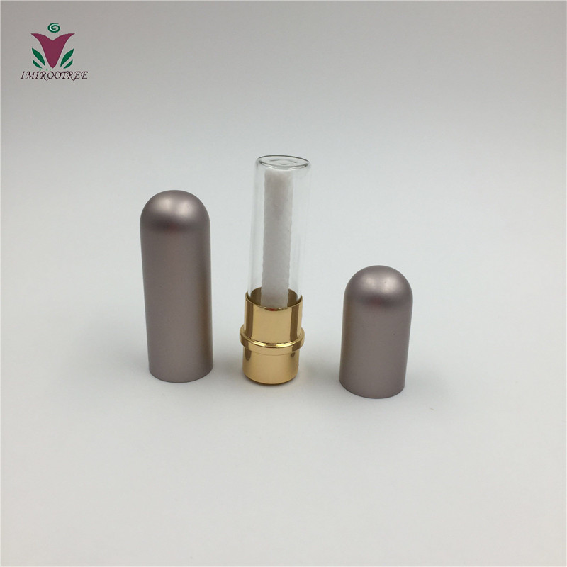 8 colors Refillable Aluminum blank nasal inhaler and Glass Empty Essential Oil Personal Inhaler Tube