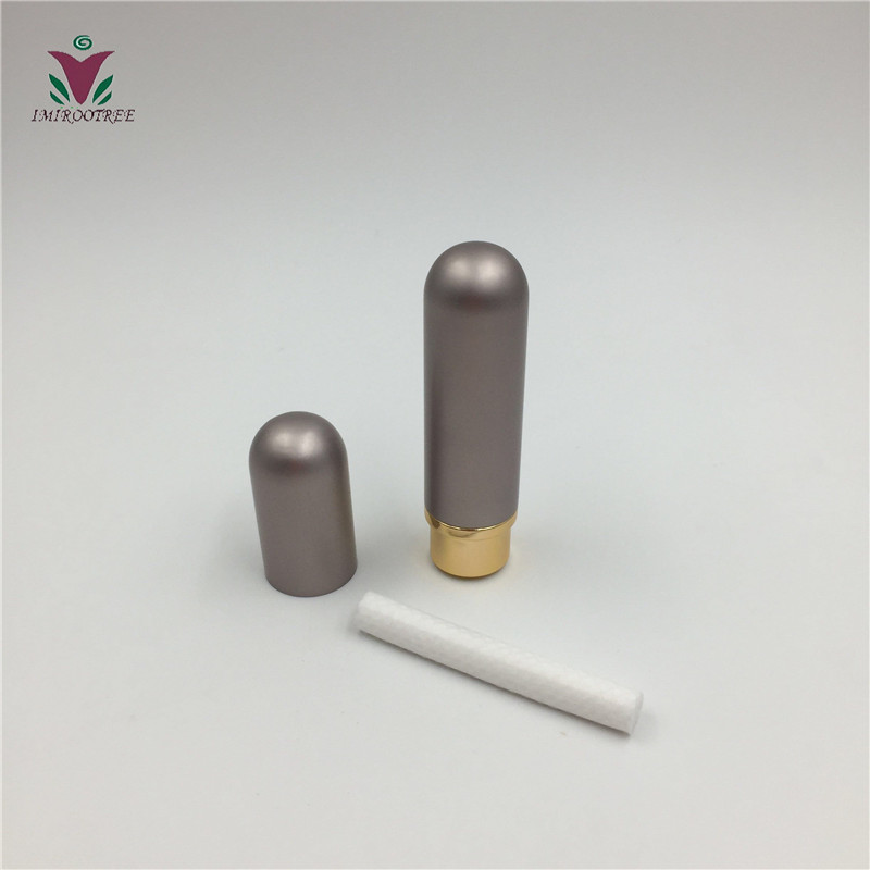 8 colors Refillable Aluminum blank nasal inhaler and Glass Empty Essential Oil Personal Inhaler Tube