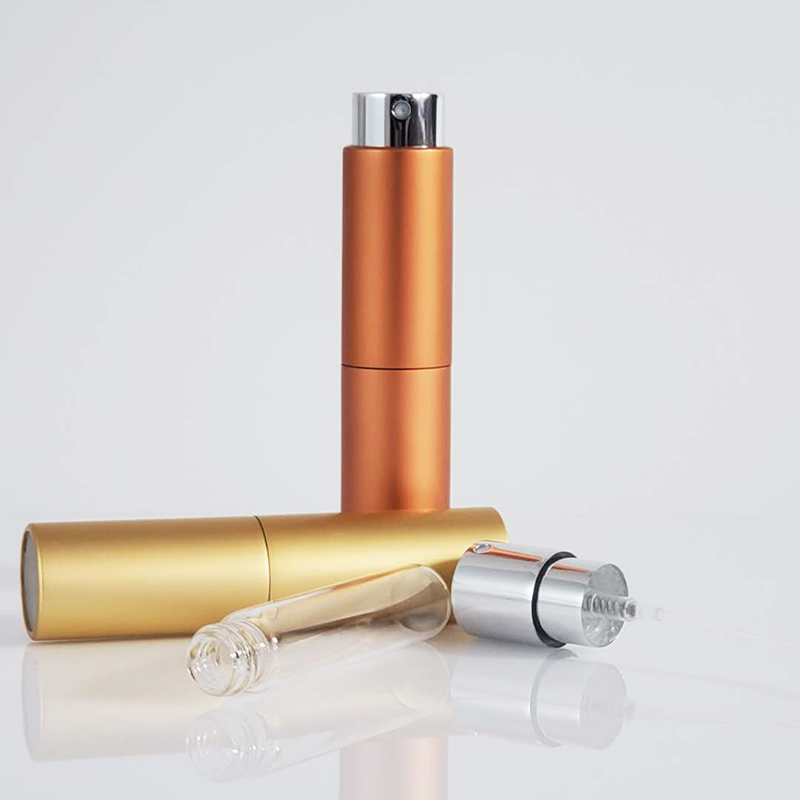 8 ml 15 ml Black Cologne Refillable Twist Colorful Portable Empty Refillable Metal Spray Perfume Atomizer Bottle Case White