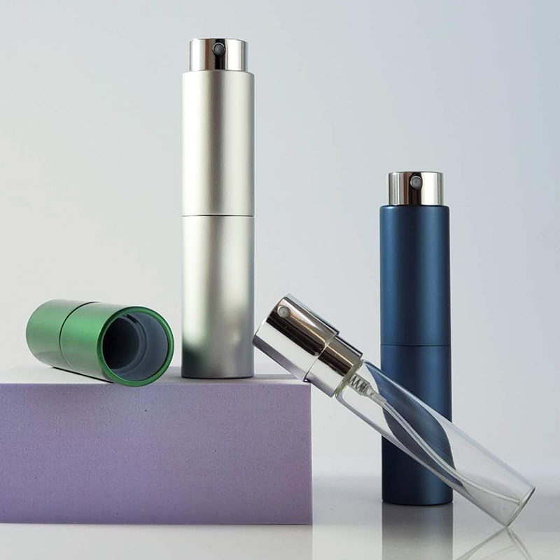8 ml Refillable 15ml 10 ml Purple Tester 20ml Perfume Atomizer Premium Bottle Case With Black Packaging