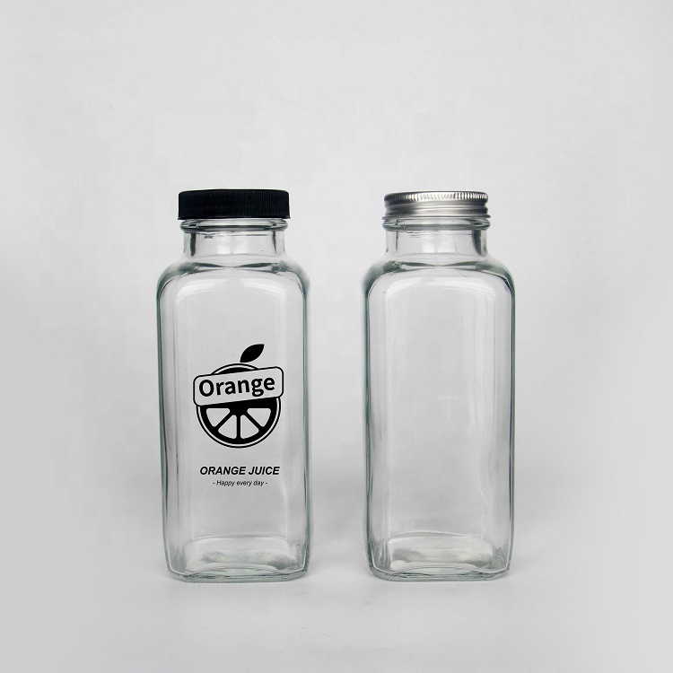 8 oz 12 oz 16 oz Cusotom logo beverage juice french glass bottle packaging 250ml 360ml 500ml
