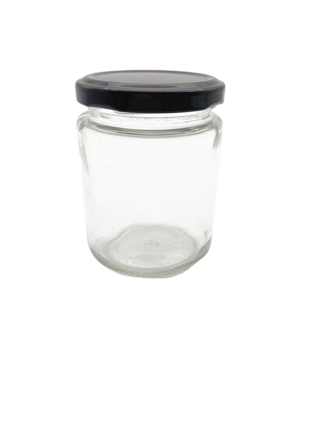 8 oz 12 oz Clear round glass storage jars with metal screw lids