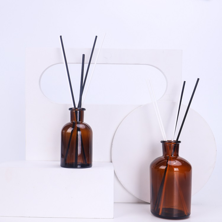 8 oz 16 oz 250ml 500ml Amber aroma glass diffuser reed glass bottle with cork