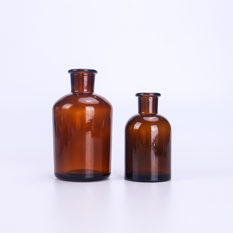 8 oz 16 oz 250ml 500ml Amber aroma glass diffuser reed glass bottle with cork