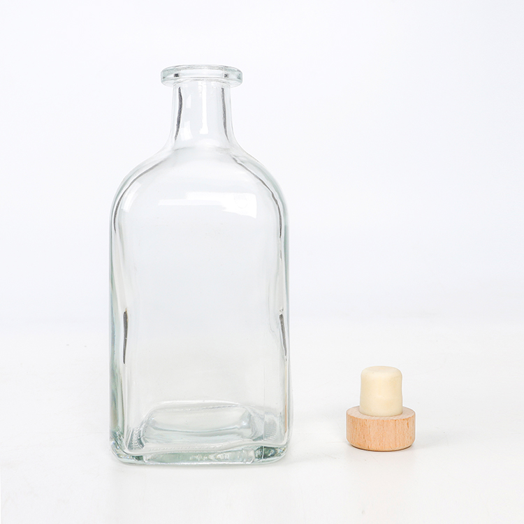 8 oz 250 ml Thick Base Recycled Glass Bottle With Natural Cork Top Set For Perfumed Body Oil