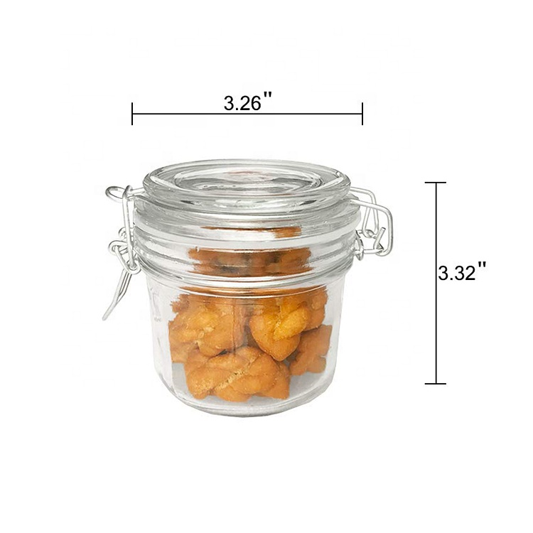 8 oz 250ml Round Mason Glass Jars with Airtight Hinged Lids for Herbs Spice Art
