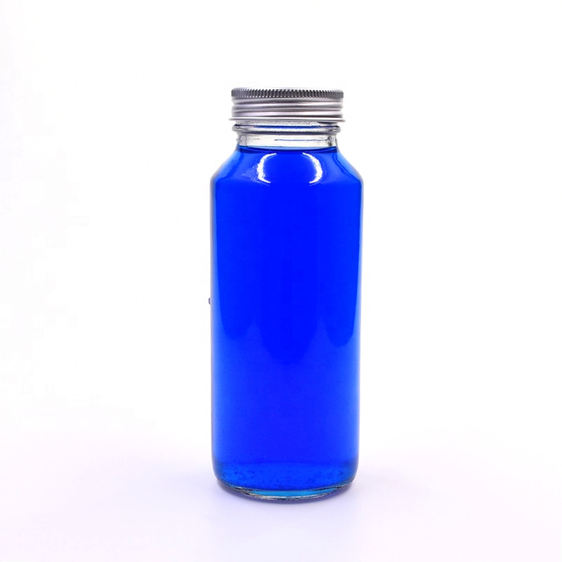 8 oz 250ml clear round empty new beverage glass bottle fruit juice storage milk water packaging bottles with screw aluminum lid