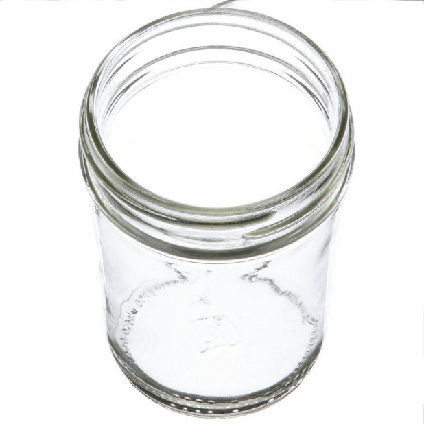 8 oz Flint Clear Glass Squat Jar Round Wide Mouth Glass 70/450 Neck Finish