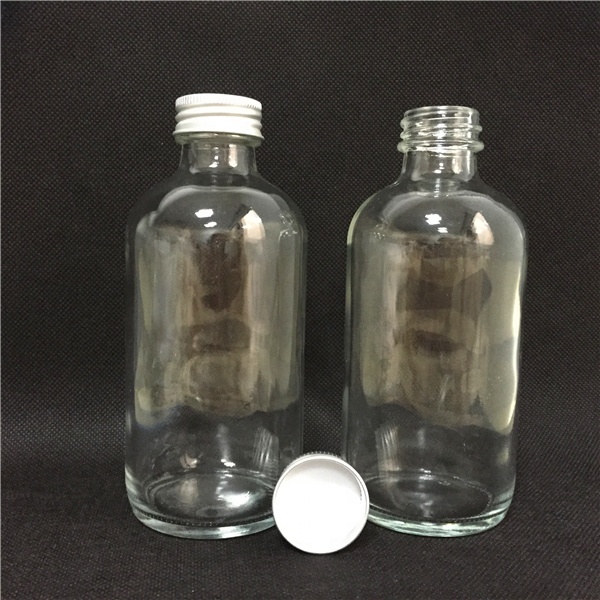 8 oz Glass Bottles, Clear Glass Rounds With Black Fine Mist Sprayers