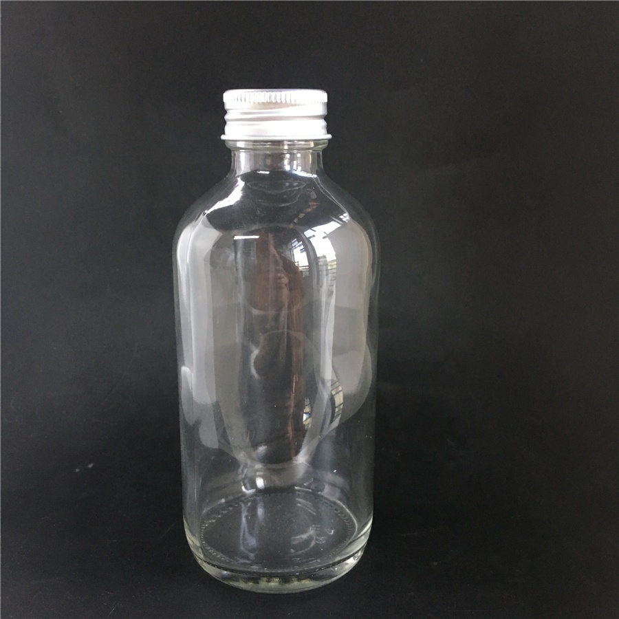 8 oz Glass Bottles, Clear Glass Rounds With Black Fine Mist Sprayers