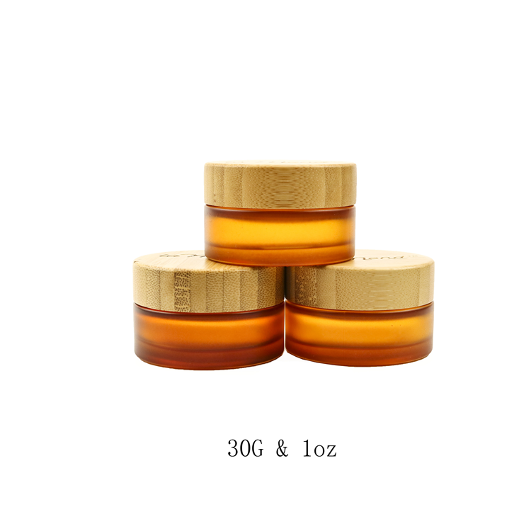 8 oz bamboo cosmetic jars 1 oz containers with lids glass candle jar with bamboo lid 0.5oz cosmetic bamboo jar