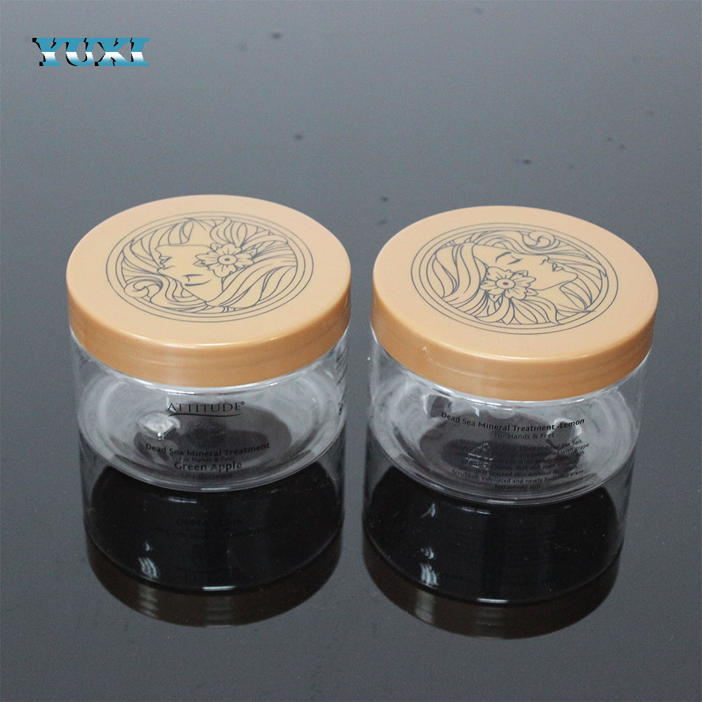 8 oz clear plastic cosmetic hair gel containers