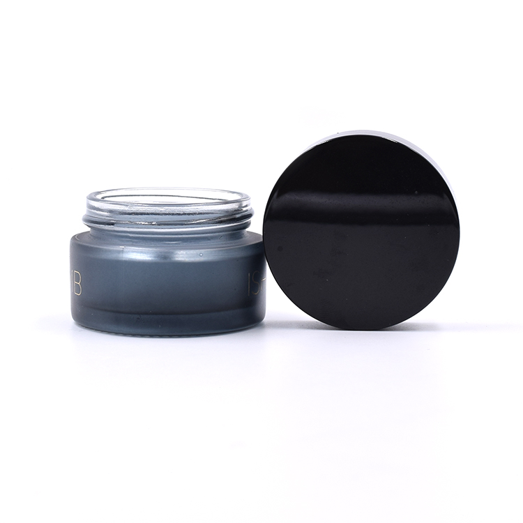 8 oz glass jars for cosmetics glass jar 120ml metal lid blue colored face moisture cream use empty jars