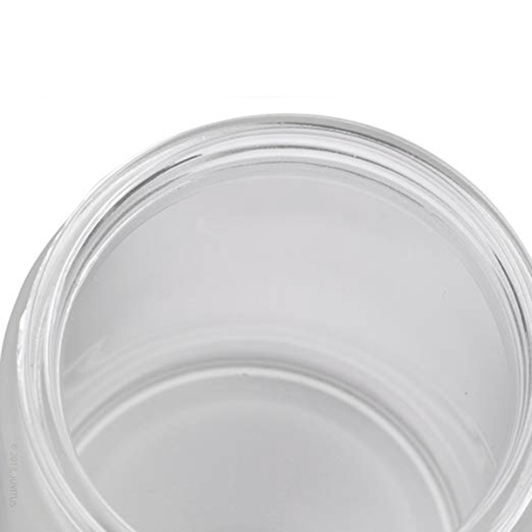 8 oz ounce 250ml jar frosted airless empty beauty glass cosmetic cream jar container with black lid, 8oz glass jars